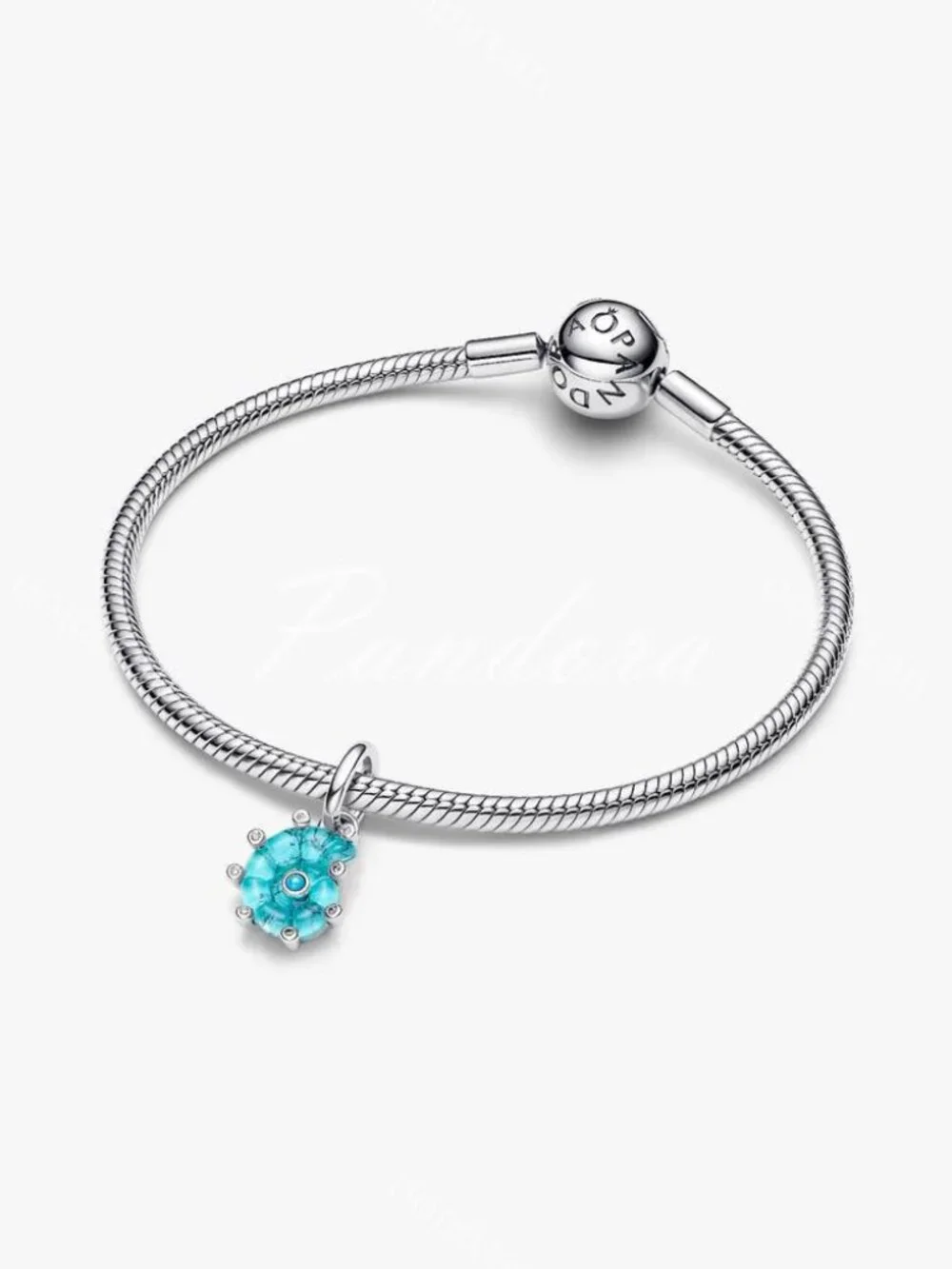 Pandora Blue Murano Glass Sea Snail Dangle Charm